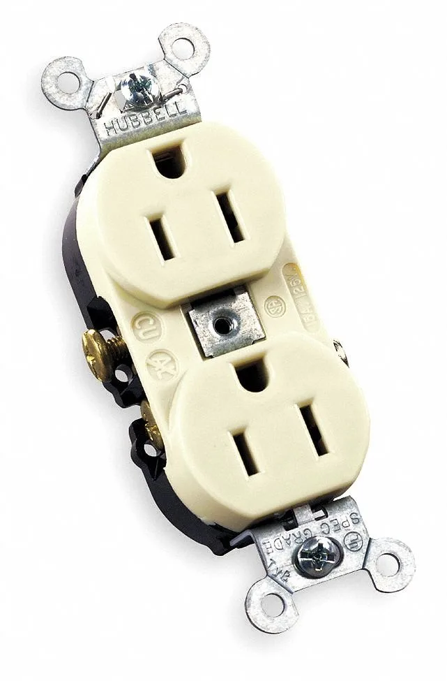 Hubbell Incorporated Hubbell Incorporated CR15I Duplex Receptacle 5-15R 15 A 125V Ivory — product photo