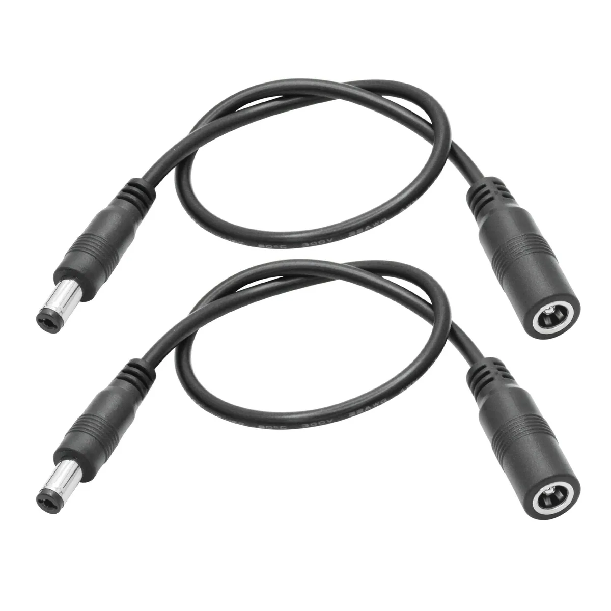 Vszerda Vszerda DC 5.5mm x 2.5mm Female to 5.5mm x 2.1mm Male Power Cord 1FT 2-Pack — product photo