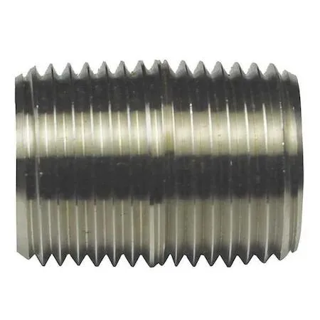 Polished 304 stainless steel threaded nipple, 2-1/2 inch trade size