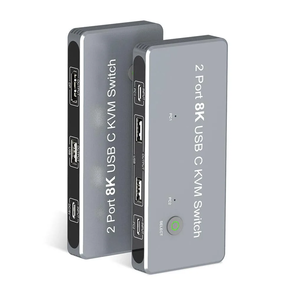 Jansicotek Jansicotek TJ-A0126 2-port USB-C 8K KVM switch — product photo