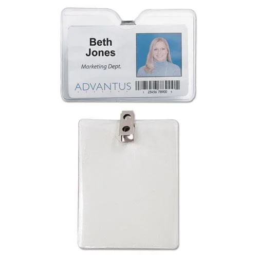 Advantus Advantus 75457 Vertical Badge Holder Clip Clear 50 Pack — product photo