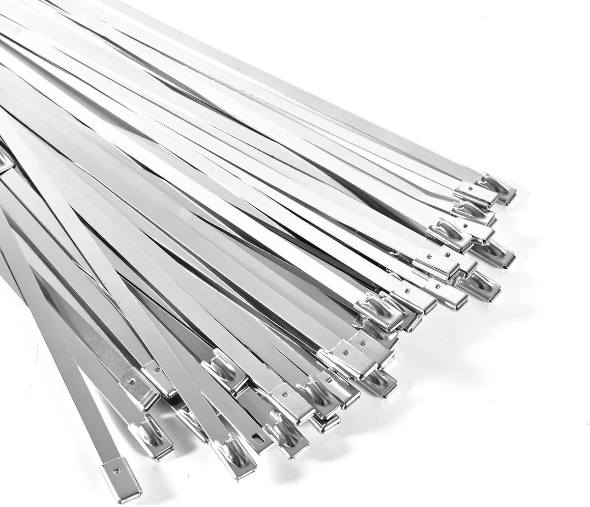 Ennovor Ennovor 100-Pack Metal Zip Ties 11.8 inch 304 Stainless Steel Self-Locking Cable Ties — product photo