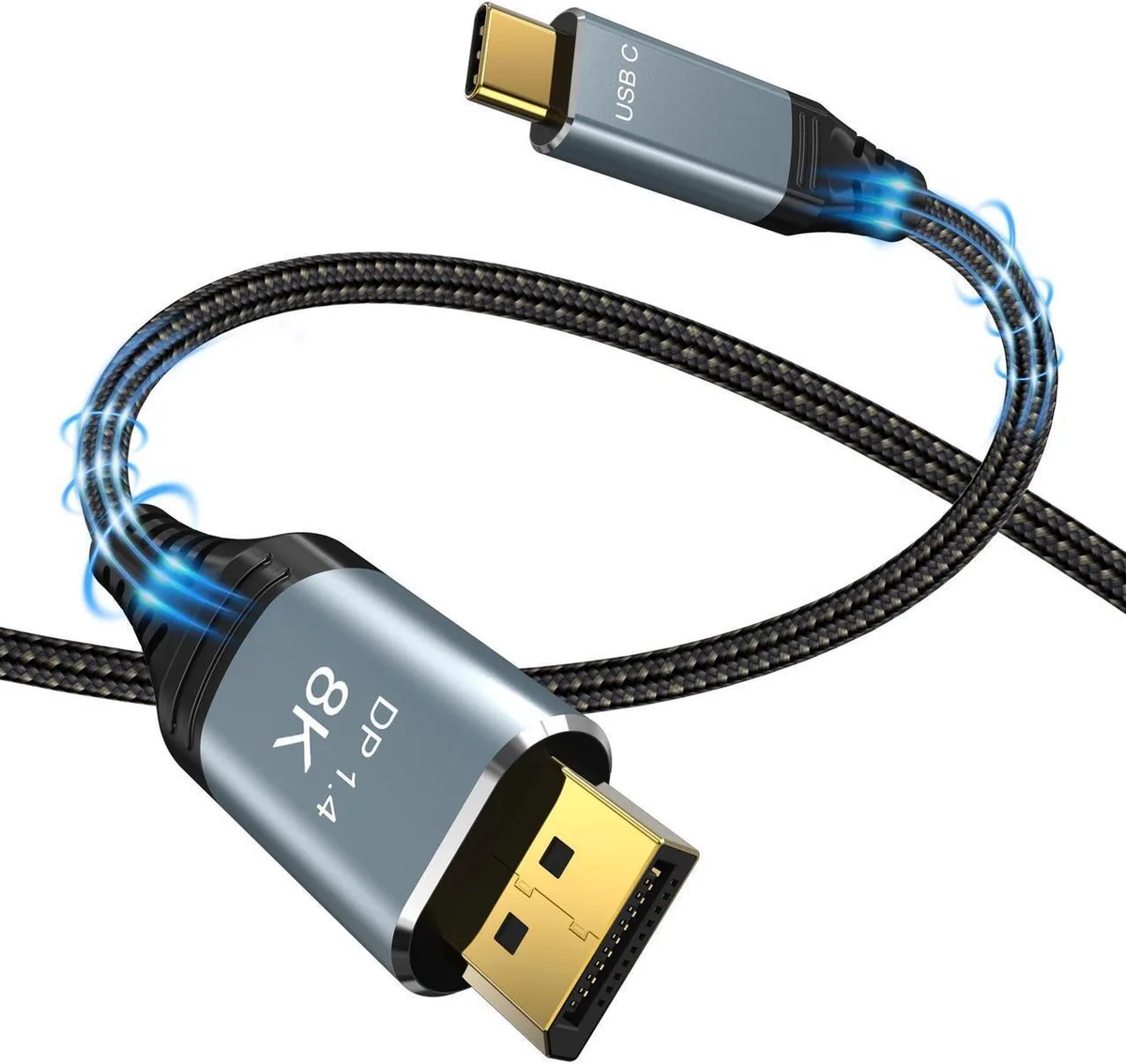 SMUGDESK SMUGDESK USB-C to DisplayPort 1.4 cable 10ft 8K@60Hz 4K@144Hz 2K@240Hz 32.4Gbps Thunderbolt 4/3 — product photo