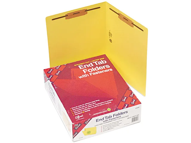 Smead Smead 25940 fastener file folder, letter, yellow, 50 per box — product photo