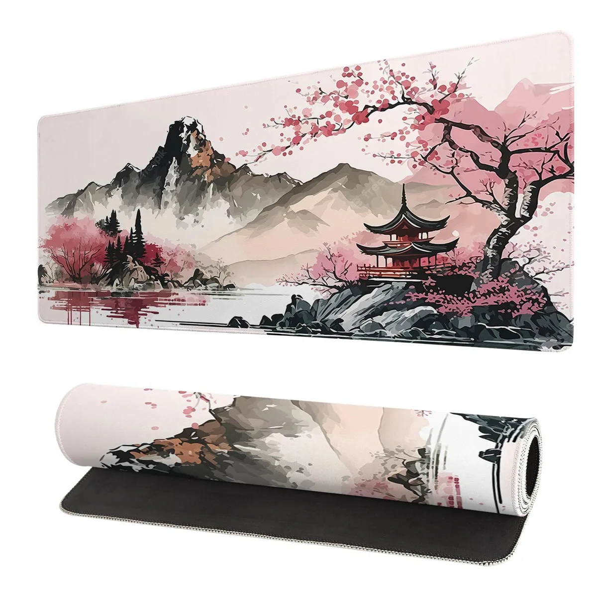 KEHIPI KEHIPI Watercolor Cherry Blossom Mouse Pad 30.5 x 11.8 in — product photo
