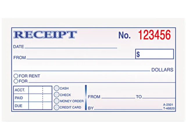 TOPS TOPS 46820 Receipt Book Two-Part Carbonless 50 Sets — product photo