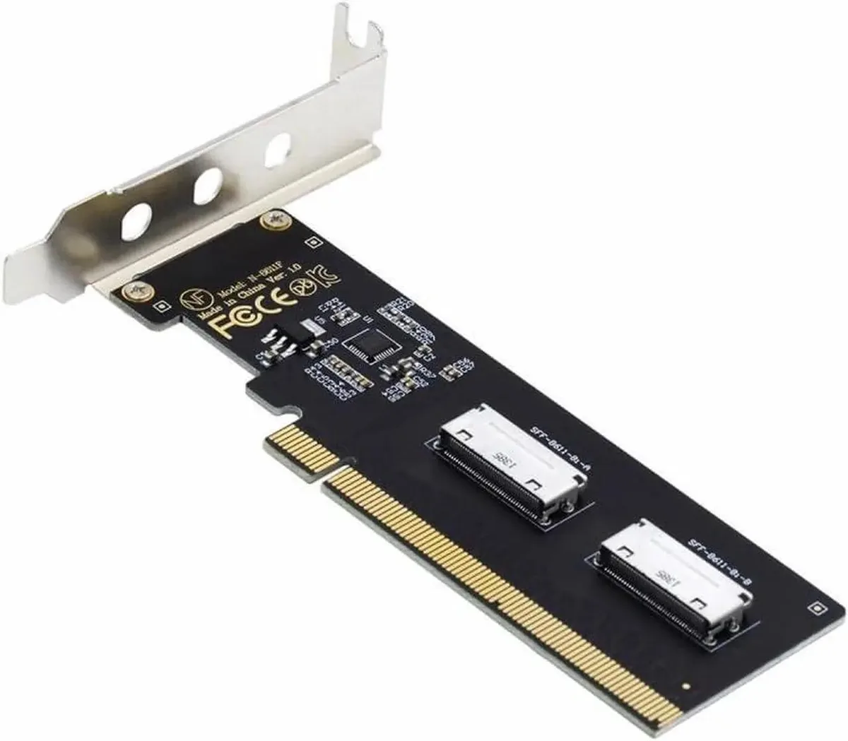 SMUGDESK SMUGDESK PCIe 4.0 x16 to Dual OCuLink SFF-8611/SFF-8612 8X VROC Adapter — product photo