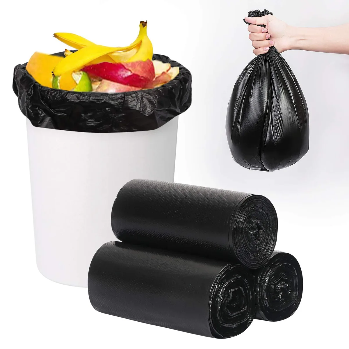  PetsHome PH-US-2387-Trash-Bags-Black 150 Count 4 Gallon Extra Thick Leak Proof Garbage Bags — product photo