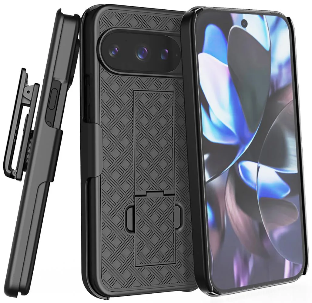Nakedcellphone Nakedcellphone Slim Hard Case Stand &amp; Belt Clip Holster for Pixel 10 Pro XL - Black — product photo