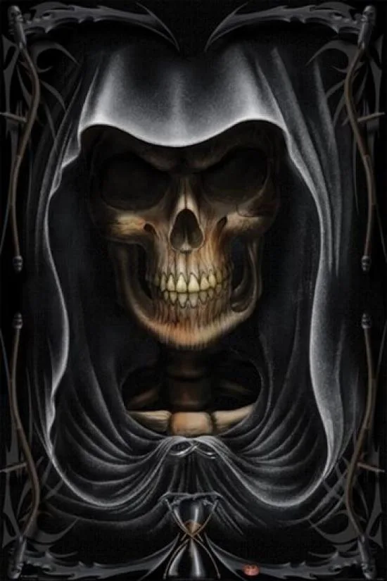 Grim Reaper face poster print on heavy paper 22 x 34 inches