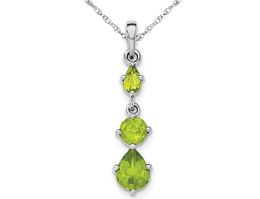 Gem &amp; Harmony Gem &amp; Harmony Peridot Drop Dangle Pendant Necklace 2.60 ctw Sterling Silver 925 18 inch Chain — product photo
