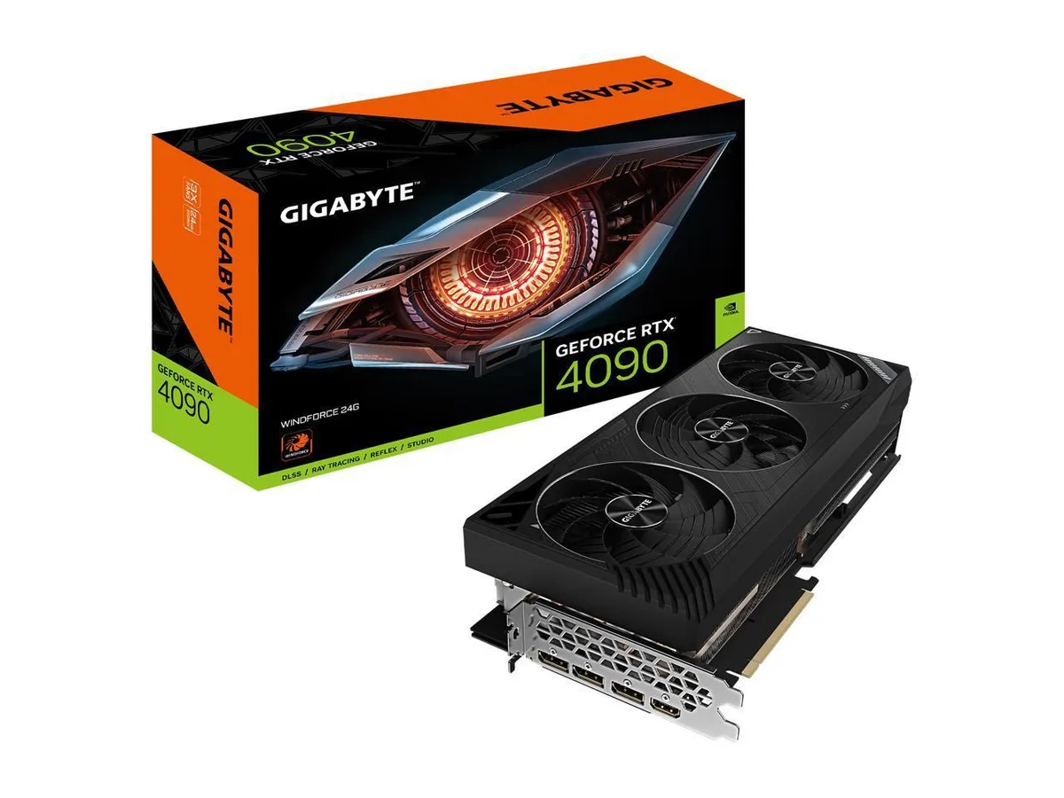 GIGABYTE GIGABYTE WINDFORCE GeForce RTX 4090 24GB GDDR6X graphics card — product photo