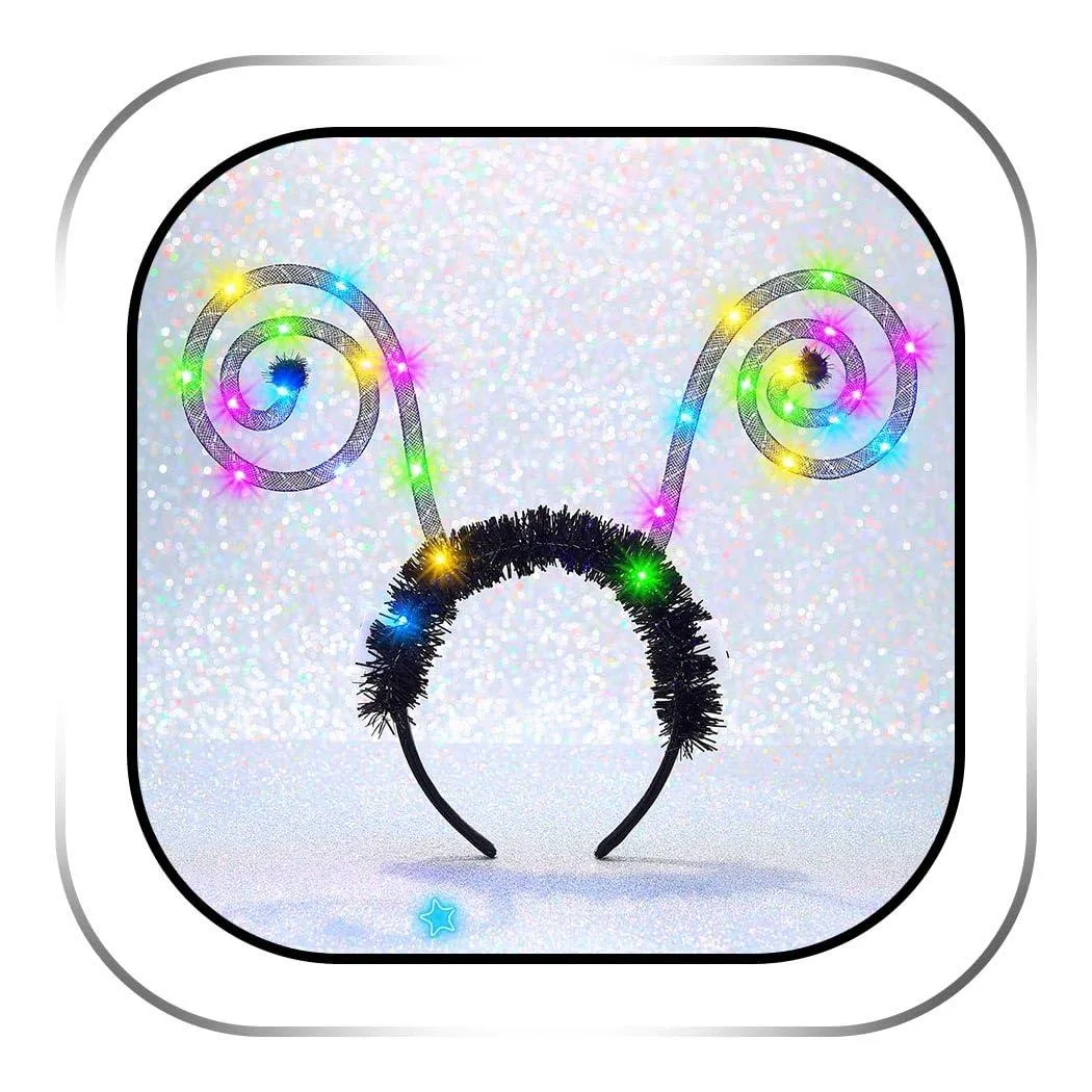  Zoestar LED Butterfly Antenna Headband Blue 16.891 cm — product photo