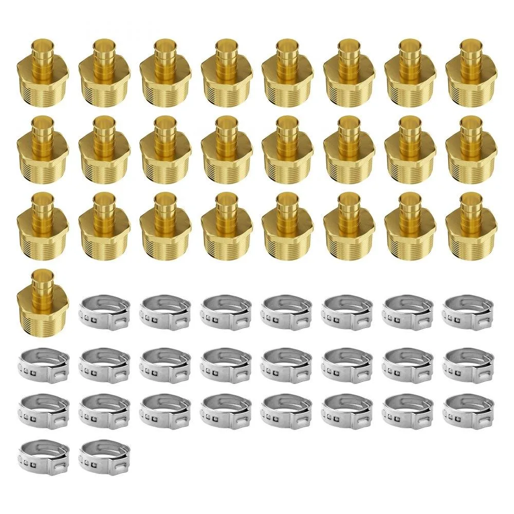 VEVOR VEVOR Brass Pipe Fittings 1/2" 25PCS Clamp-Style NPT Adapter — product photo