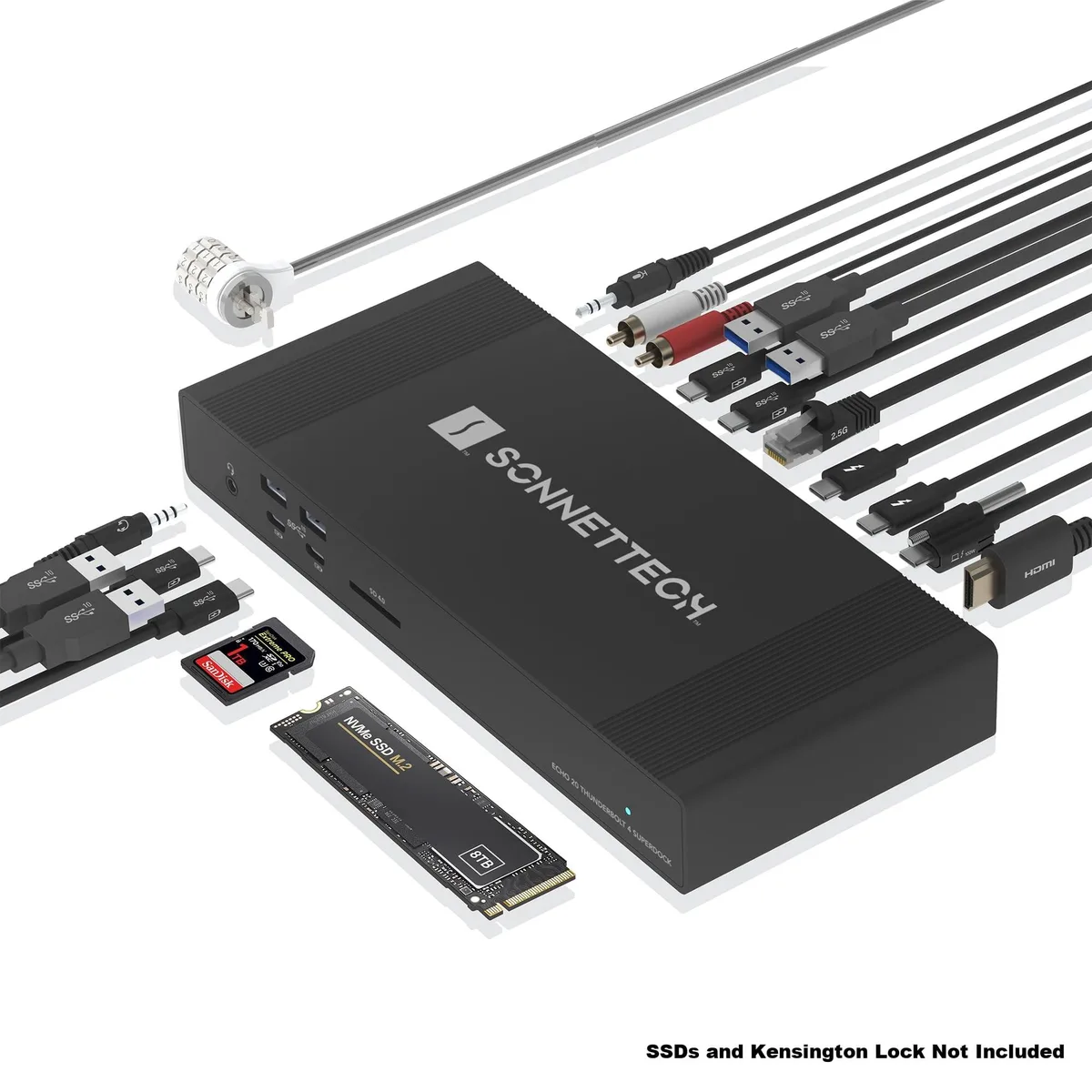Silver rectangular dock with multiple ports on front and back