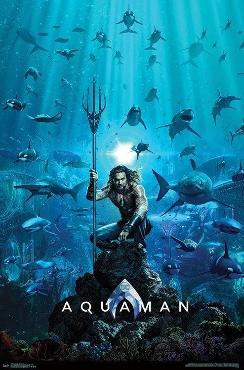 Aquaman poster print on heavy stock paper 22 by 34 inches