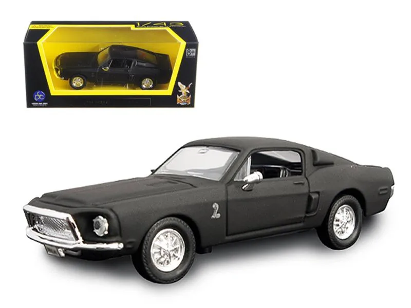 ROAD SIGNATURE ROAD SIGNATURE 1968 Ford Mustang Shelby GT500 KR Matt Black 1/43 Diecast Model Car — product photo