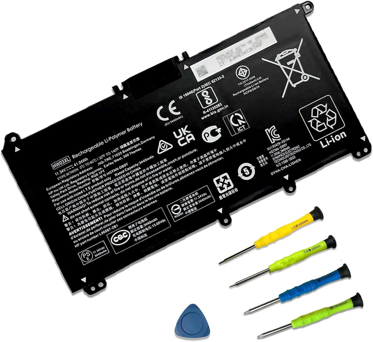 HW03XL 11.34V 41.04Wh laptop battery — product photo