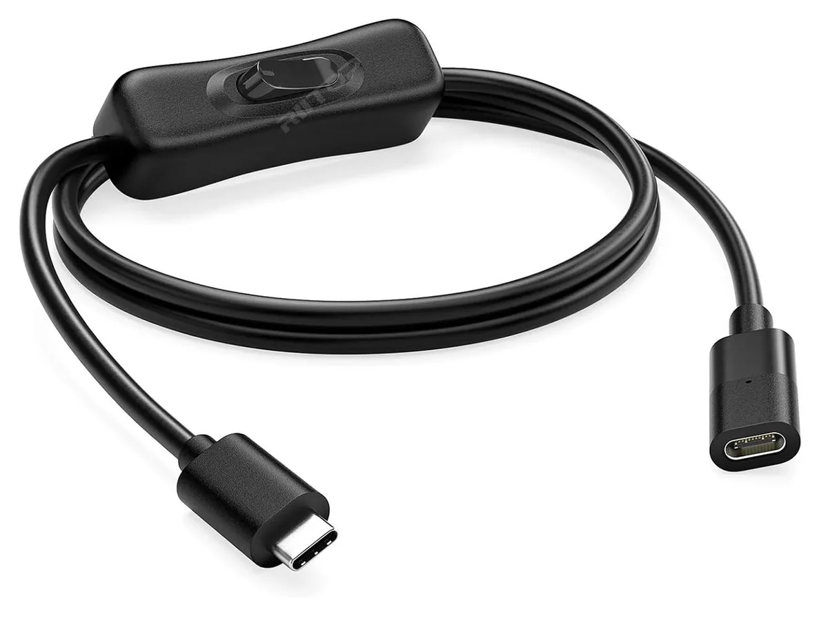RIITOP RIITOP USB C ON/Off Extension Cable 3.3ft 3.1 10Gbps 20V/3A 4K@60Hz Black — product photo
