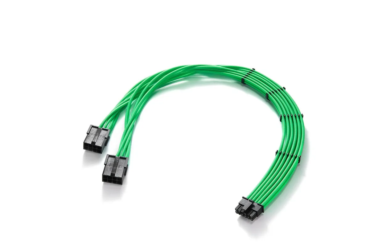 FormulaMod FormulaMod 12VHPWR 16Pin to 2x8Pin Extension Cable 17.7 Inch Green — product photo