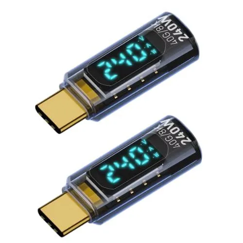  USB-C 8K 40Gbps Digital Meter 240W Blue 2-Pack — product photo