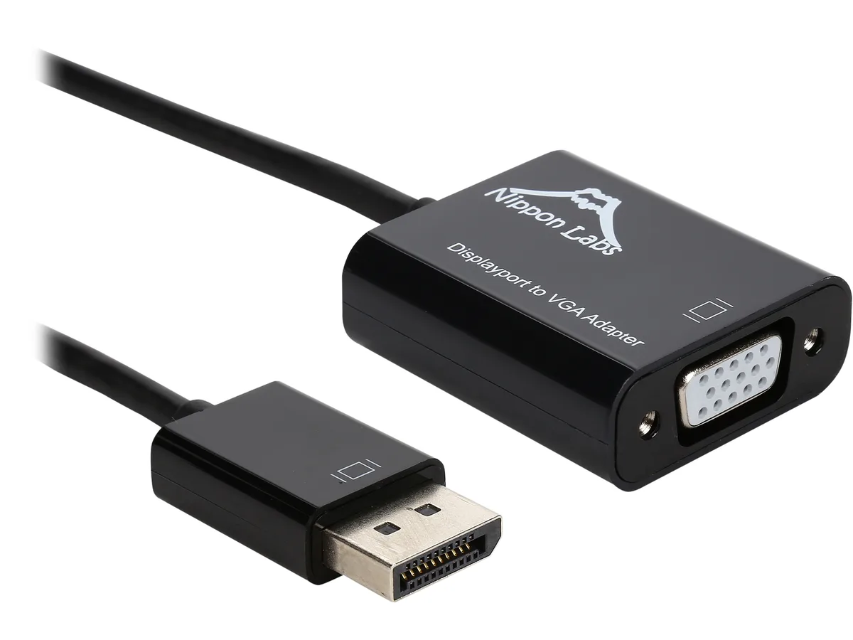 Nippon Labs Nippon Labs AD-DP-VGA 6" DisplayPort to VGA video adapter — product photo