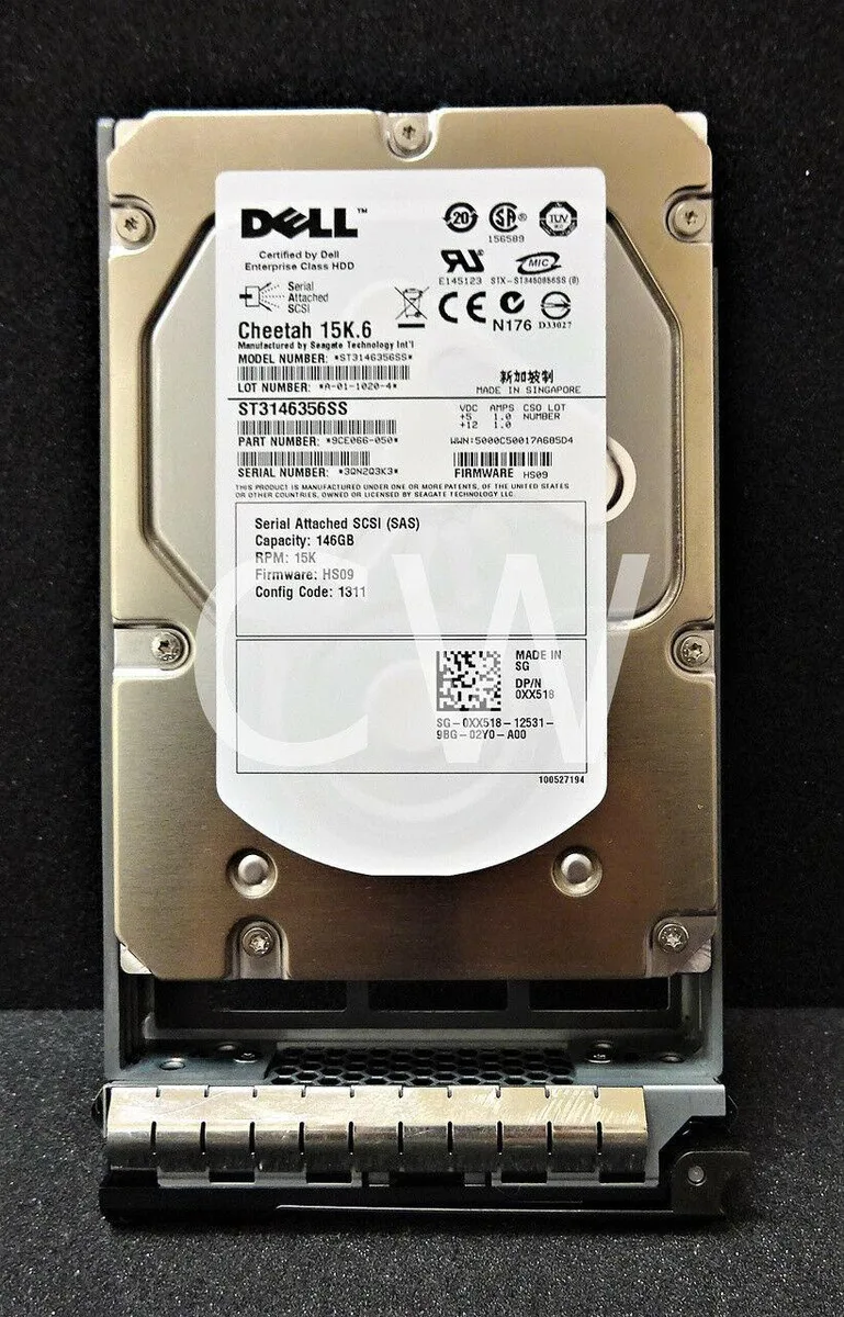 DELL DELL 146GB 15000RPM 16MB 3.5" SAS internal hard drive XX518 ST3146356SS — product photo