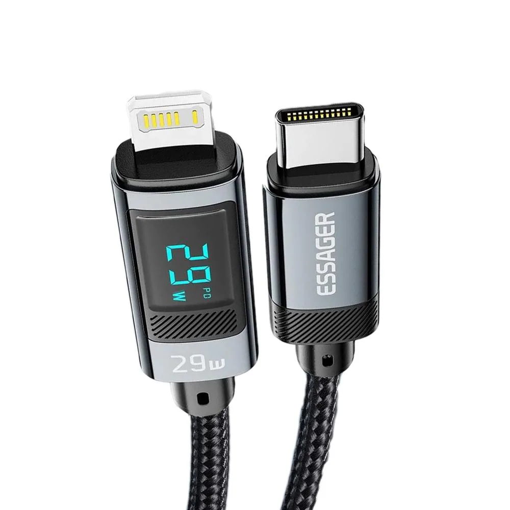 ESTONE ESTONE Essager HC29W USB-C to Lightning Cable 29W 3.3ft Black — product photo