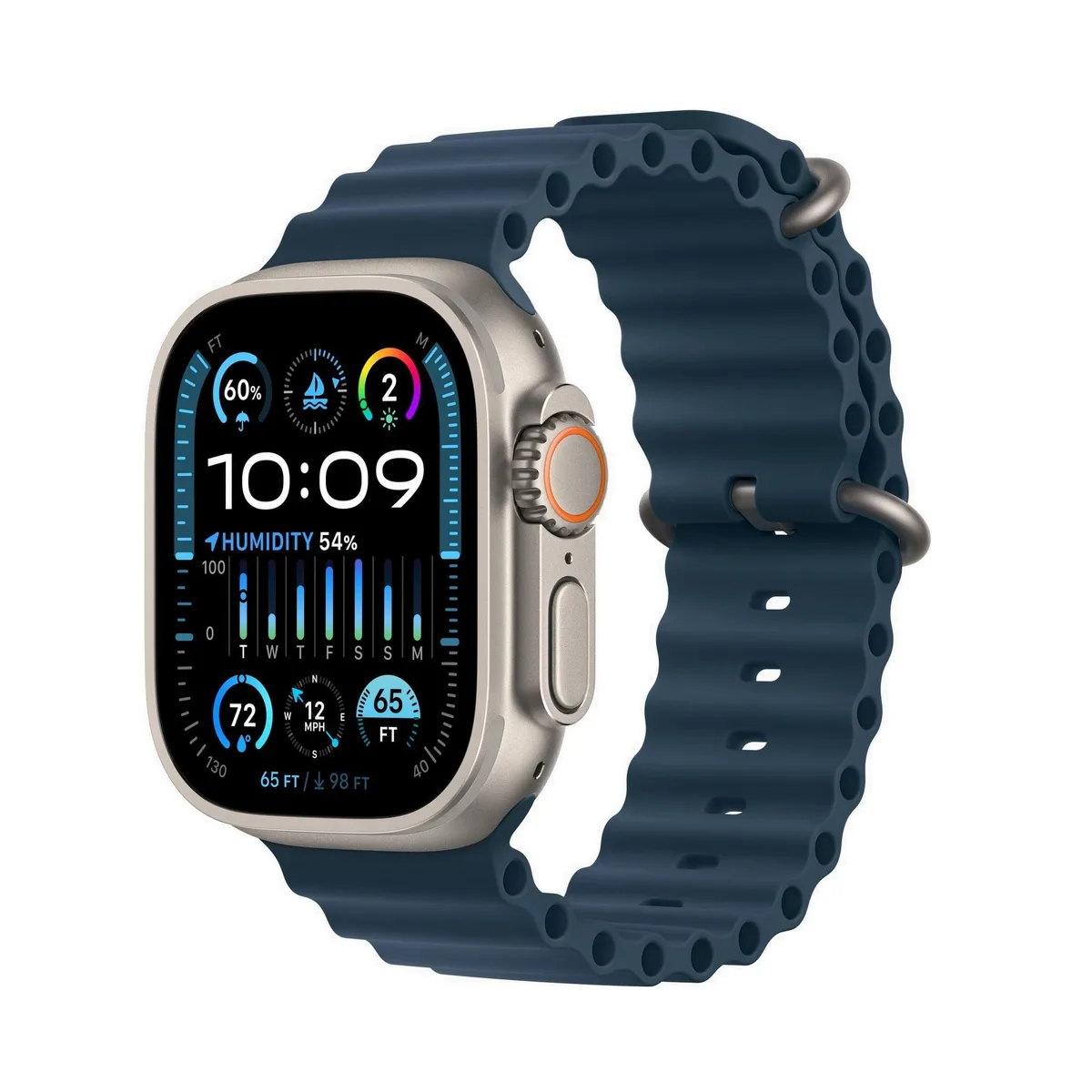 Apple Apple Watch Ultra 1st Gen 49mm Titanium GPS Cellular Ocean Band Blue — product photo