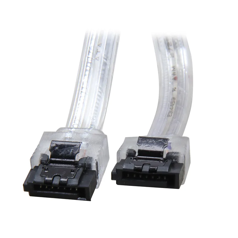 EN-Labs EN-Labs SATA III 6 Gbps cable 6 in 180° latch Silver — product photo