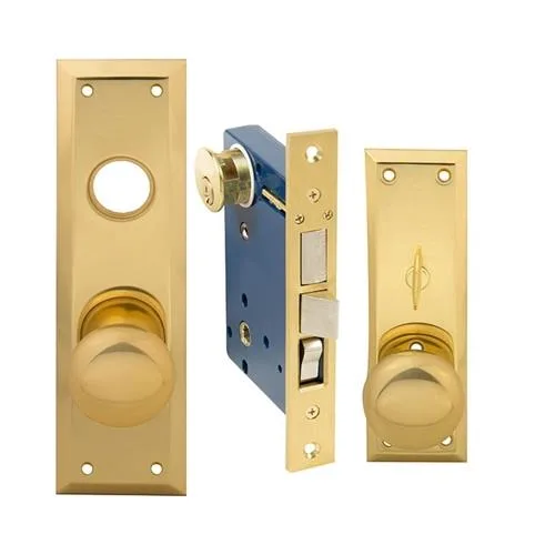 MAXTECH MAXTECH LKMT1033AX3L Polished Brass Left Hand Mortise Door Lock — product photo