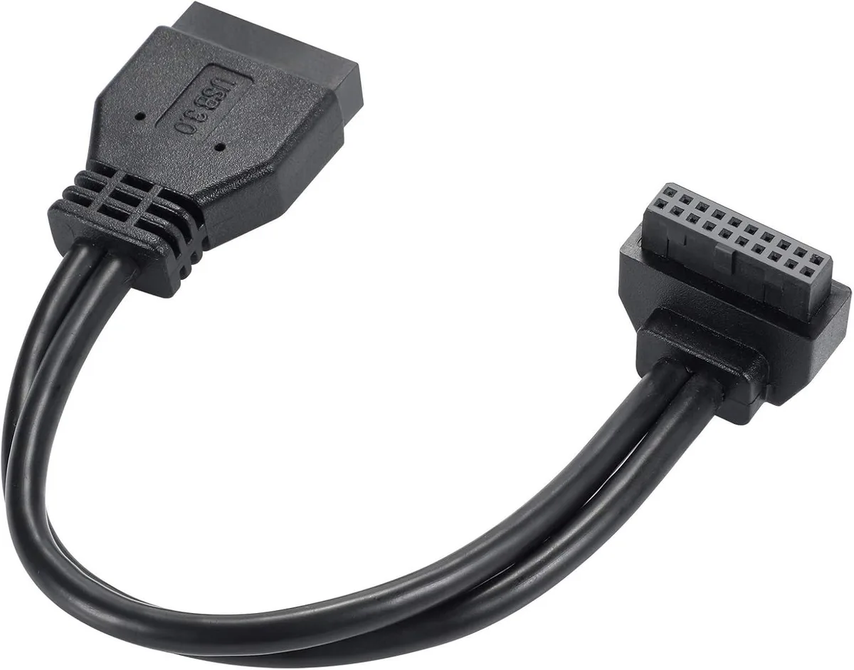 Vszerda Vszerda USB 3.0 19-pin male-to-female extension cable 18 cm inward-facing — product photo