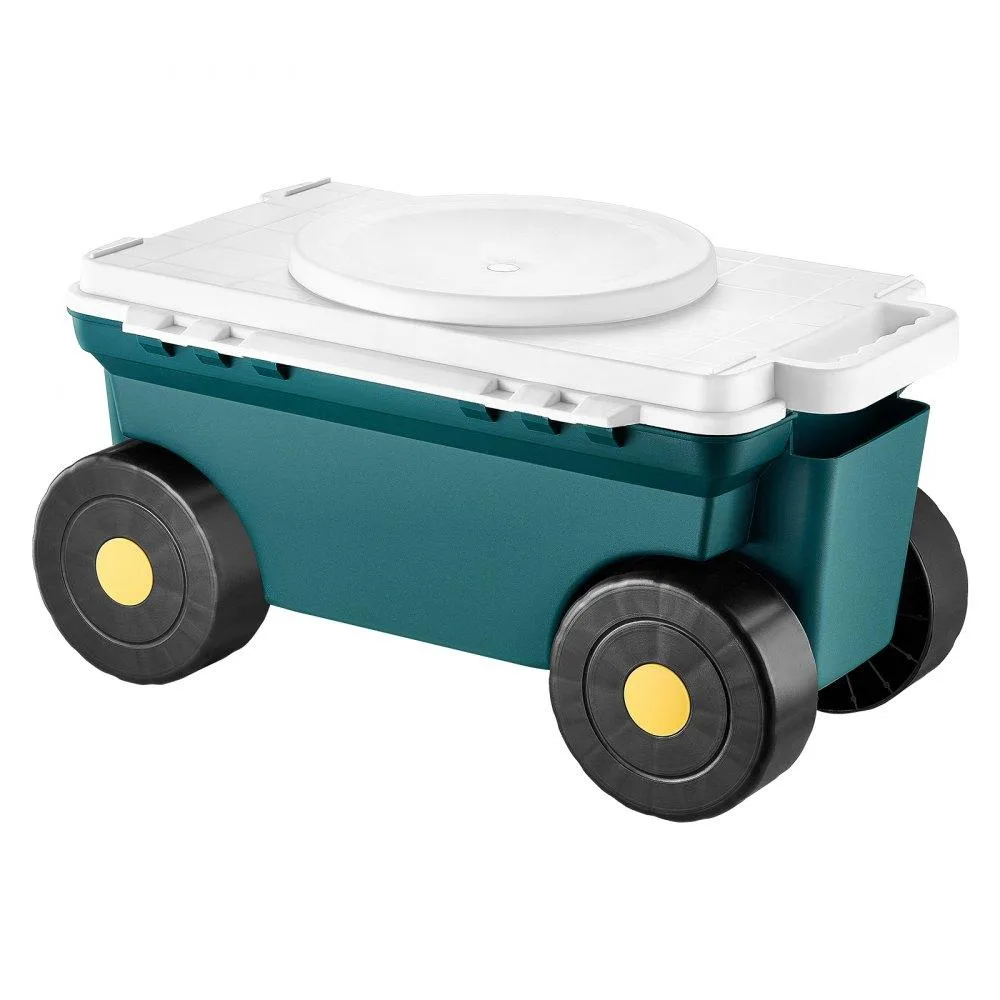 VEVOR VEVOR Rolling Garden Cart with Seat 276 lbs Plastic Storage Grey Green Black TC4460A — product photo