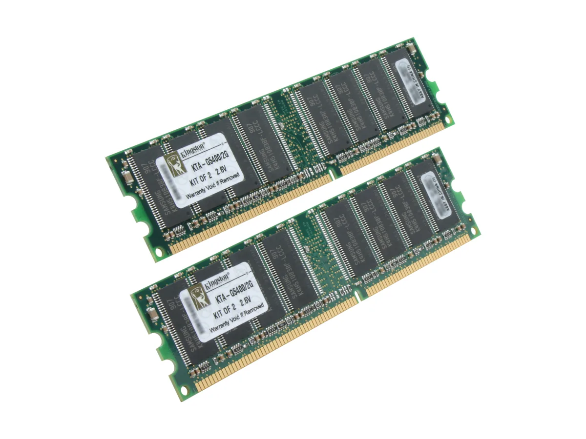 Kingston Technology Corp. Kingston Technology Corp. KTA-G5400/2G 2GB (2 x 1GB) DDR 400 memory upgrade — product photo