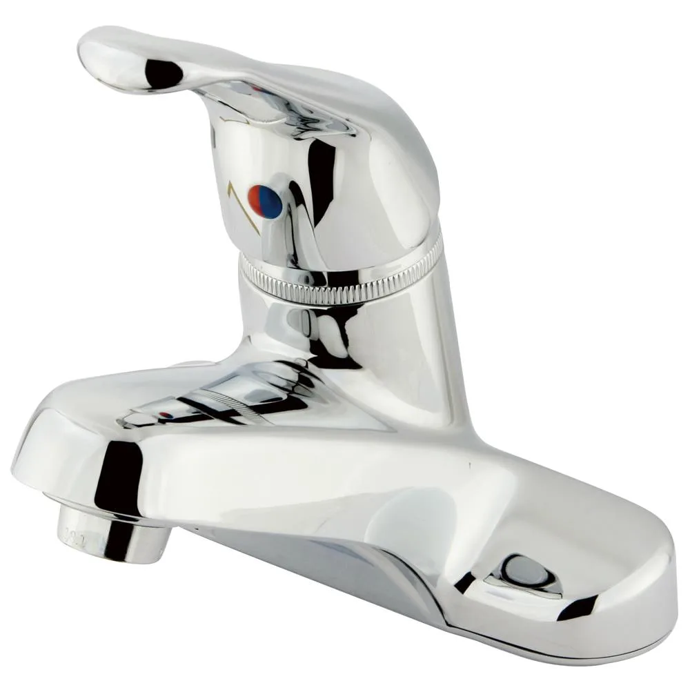 Chrome single-loop-handle centreset faucet, brass body, 3.75 spout reach, 5.75 height