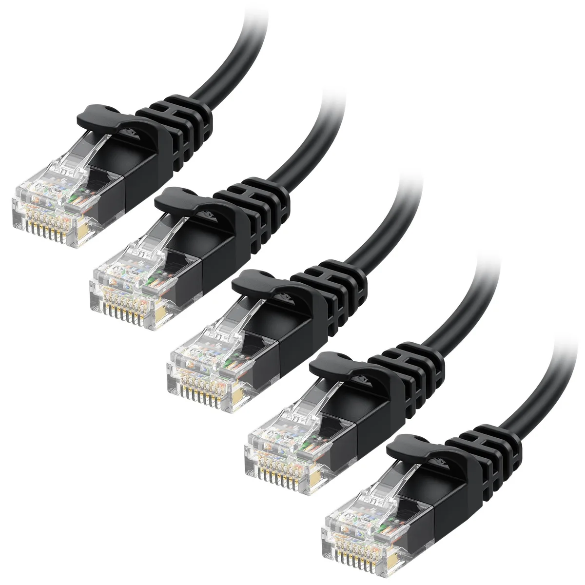 Cable Matters 5-Pack Cat 6 Ethernet Cable 10ft Slim 28 AWG Black — product photo