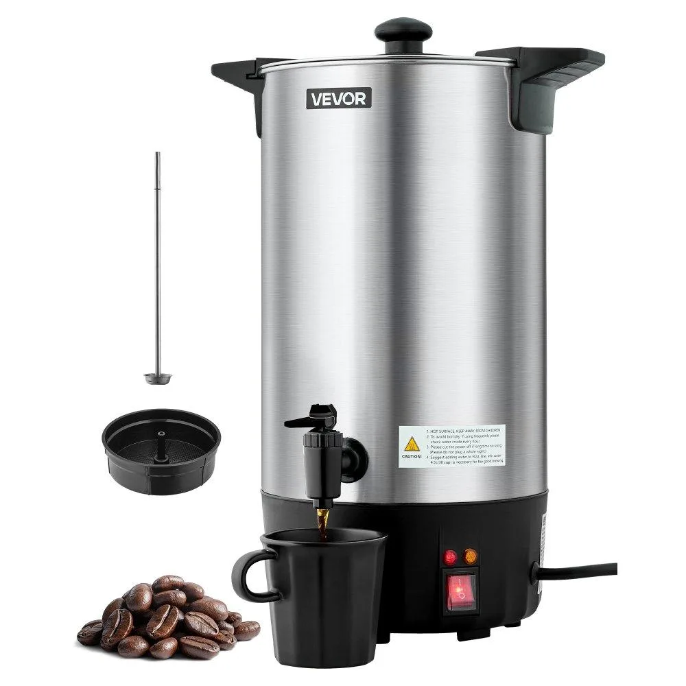 VEVOR VEVOR Commercial Coffee Urn 9 L 60 Cup 950 W Stainless Steel — product photo