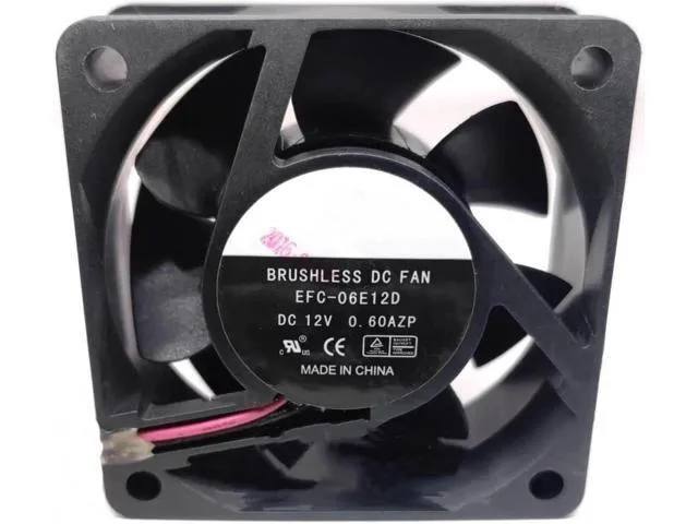 Black 6cm square cooling fan with two wires