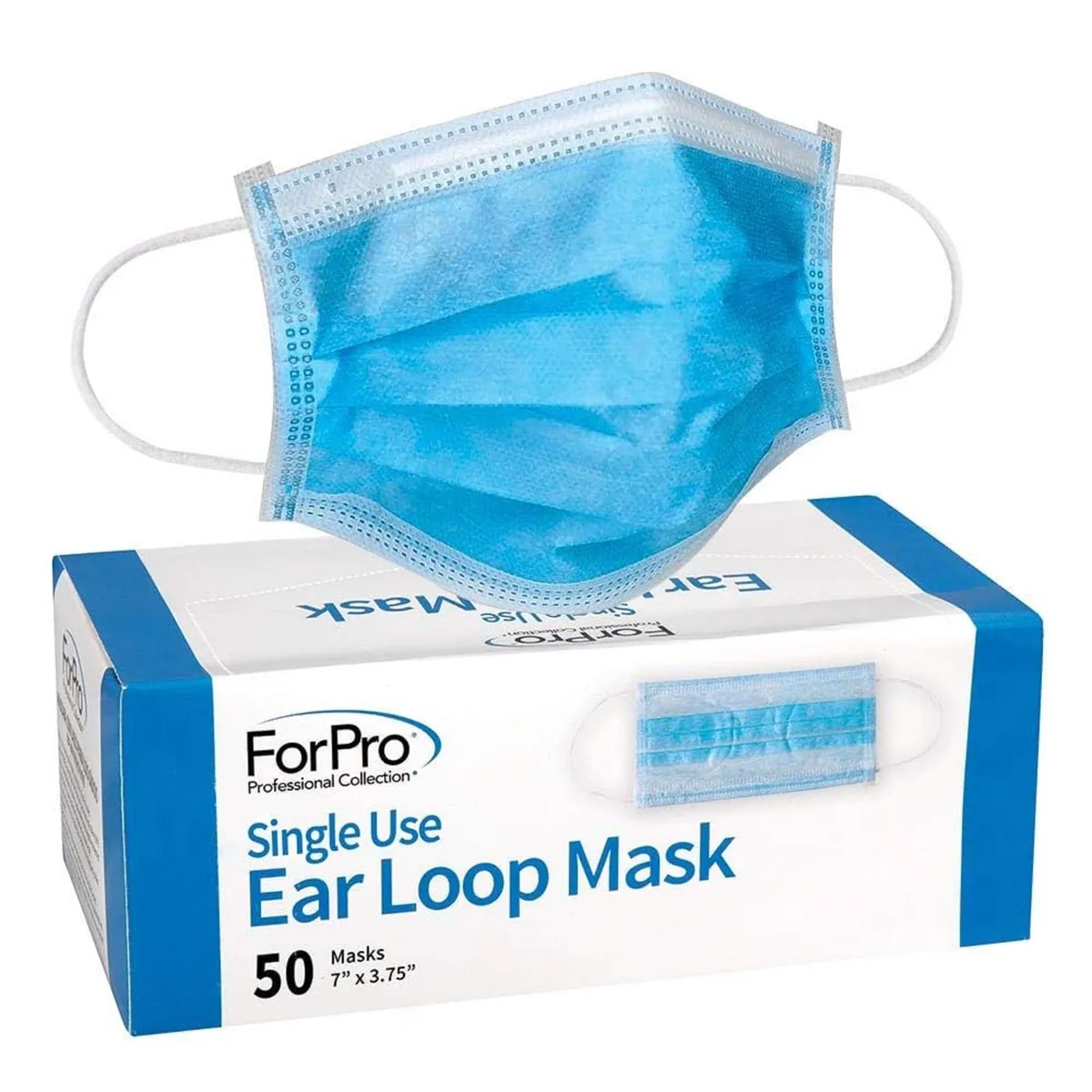 ForPro Professional Collection PFE99 3-Ply Disposable Face Masks Blue 50-Count — product photo