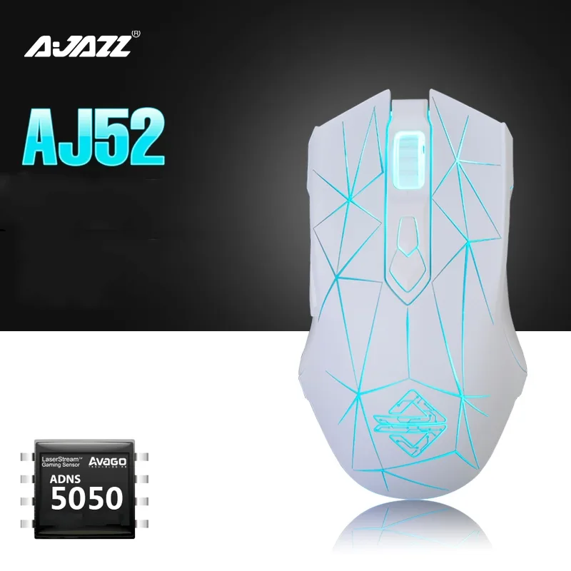 A-jazz A-jazz AJ52 Watcher White Star 2500 DPI Wired Mouse — product photo