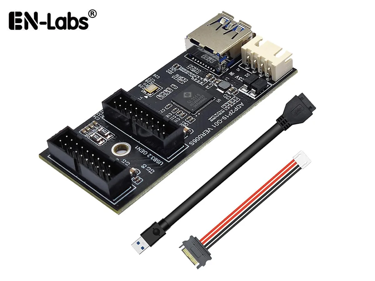 EN-Labs EN-Labs Internal USB 3.0 Hub 19/20P to Dual Male Headers 1.3ft — product photo