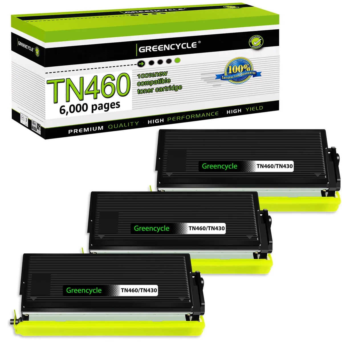 GREENCYCLE GREENCYCLE TN460 Compatible Toner Cartridge 3 Pack Black — product photo