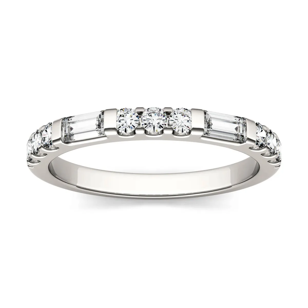 Charles &amp; Colvard Charles &amp; Colvard Moissanite 4x2mm Baguette Ring Size 8 0.50cttw DEW — product photo