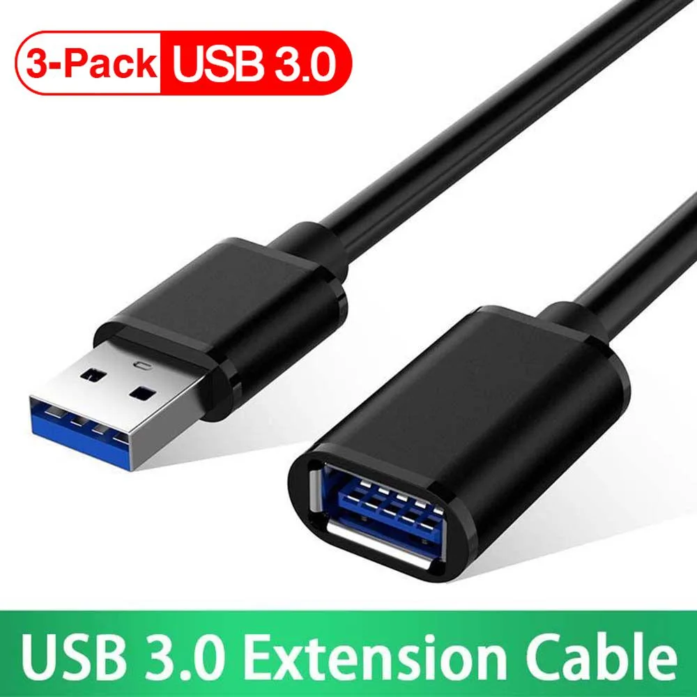 LUOM LUOM USBAM2F USB 3.0 Extension Cable 3 Pack 10FT — product photo