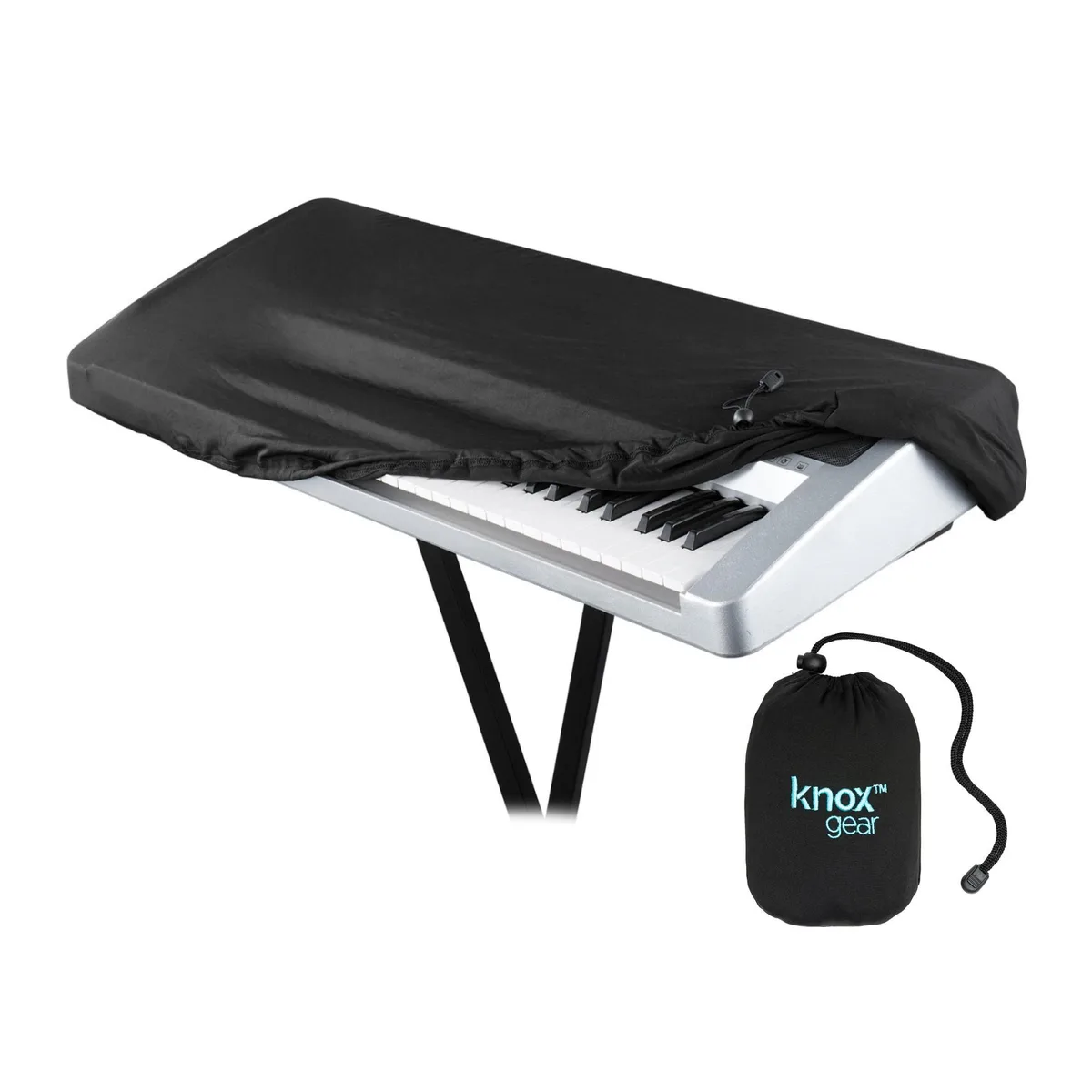 Knox Gear, Inc. Knox Gear 88-Key Stretchy Spandex Dust Cover Black 49-55 inch fit — product photo