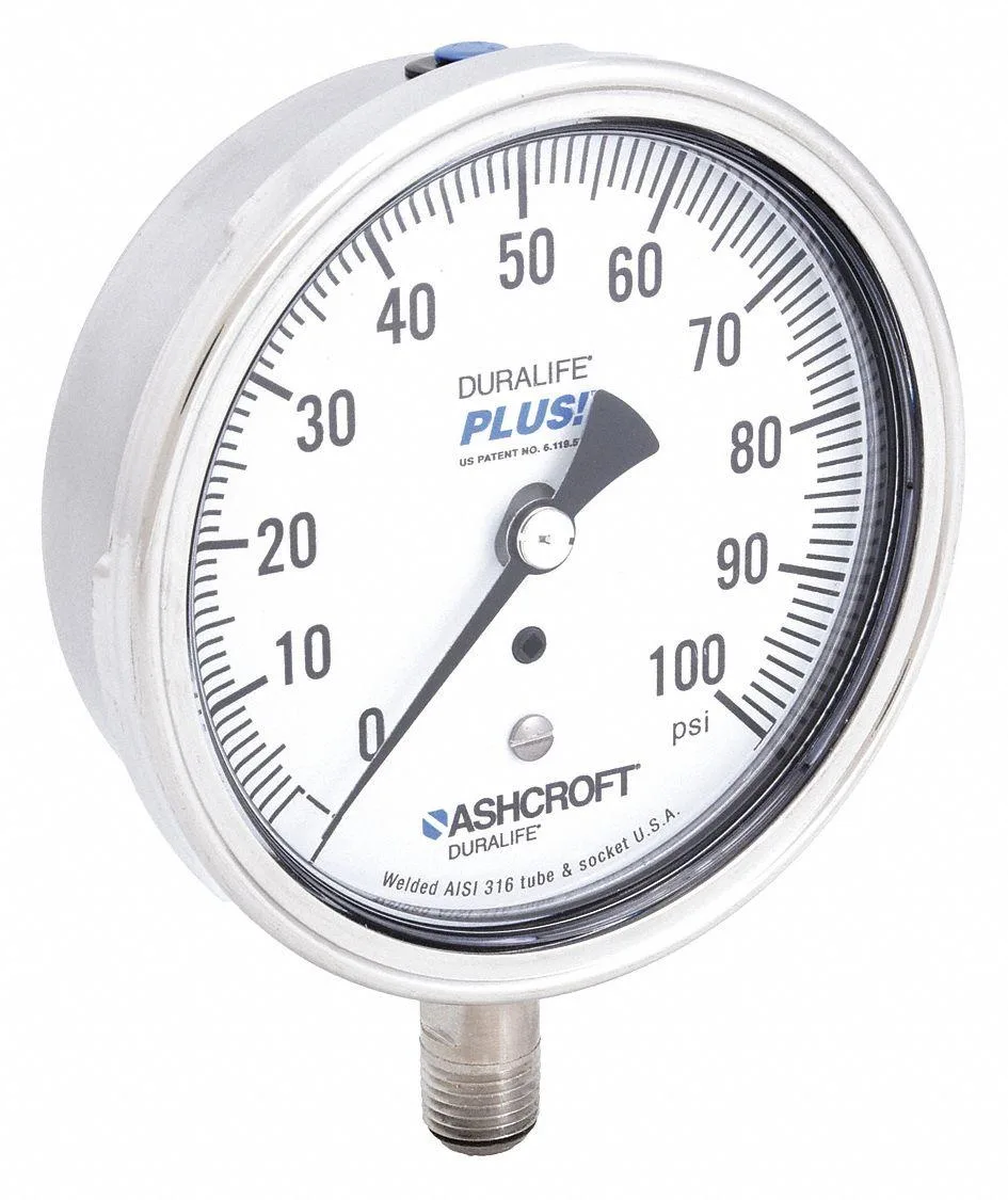 Ashcroft Ashcroft 351009SW02LXLL100 Industrial Pressure Gauge 0-100 psi 3 1/2 in measurement tool — product photo