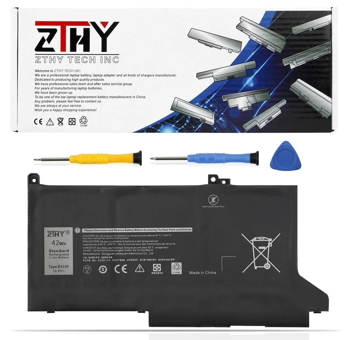  DELL F3YGT 42Wh 11.4V 3-Cell Battery for Latitude 7280 7290 7380 7390 7480 7490 — product photo