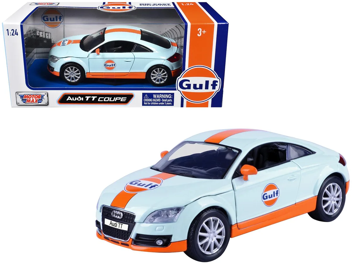 MOTORMAX MOTORMAX Audi TT Coupe Gulf Oil Light Blue Orange Stripes 1/24 Diecast Hobby Collectible — product photo