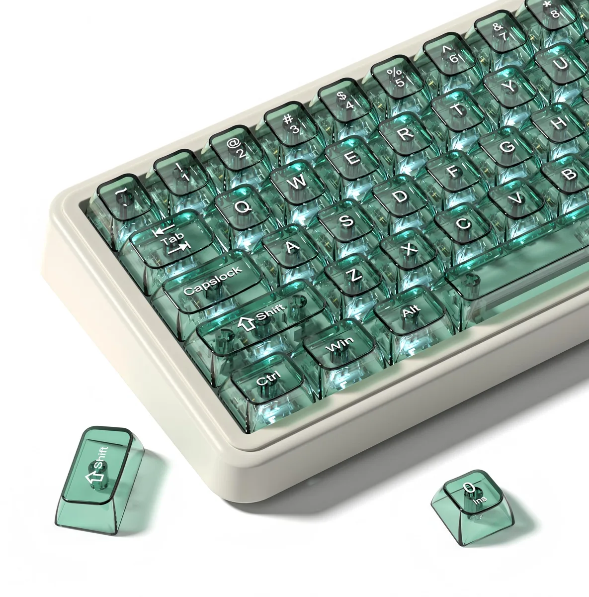 Womier Womier Mint Green Clear Keycaps 115 keys MDA Profile — product photo