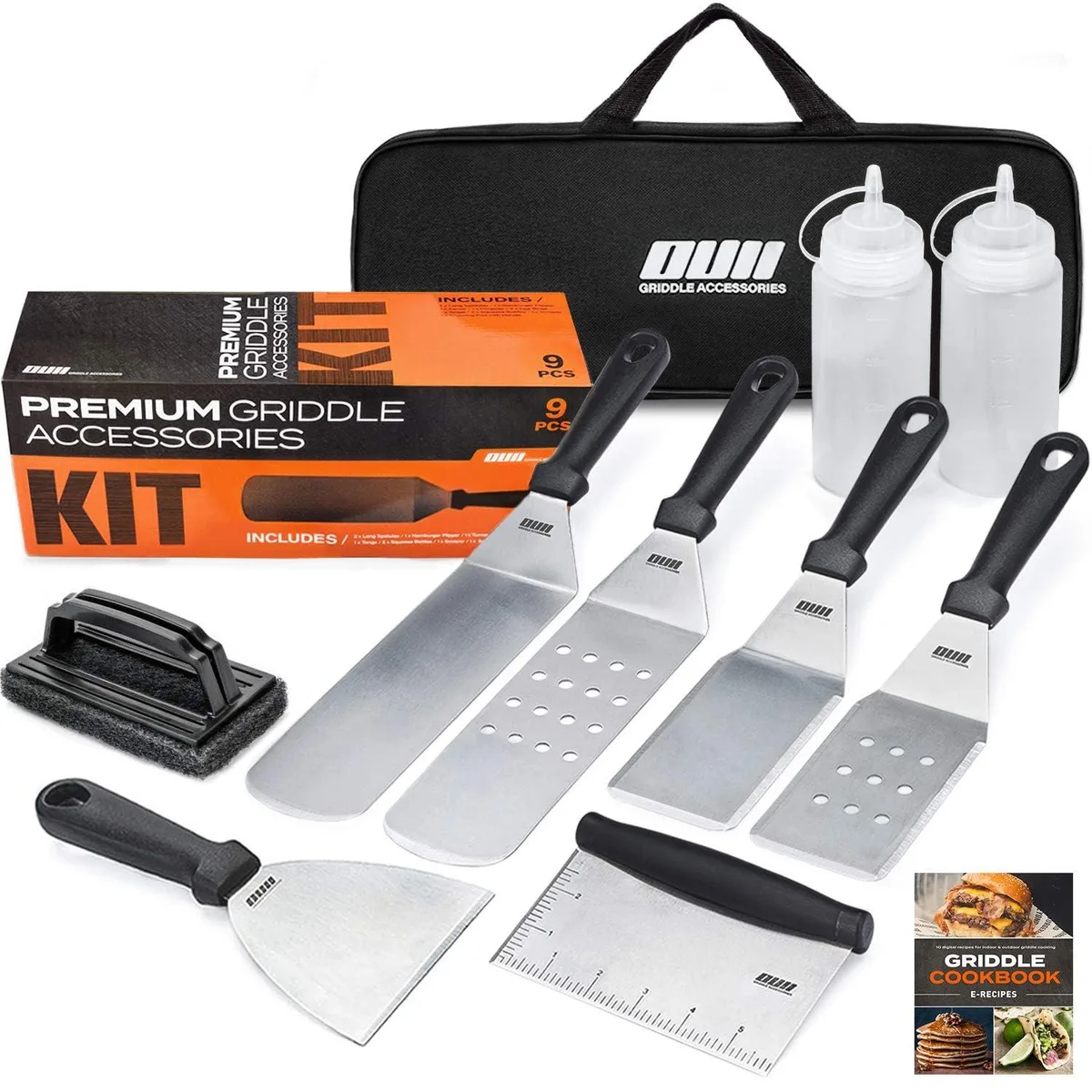 Healthy Living 9 PCS Grill Accessories Set Stainless Steel 14.5 11.7 16 1.2 14 15 — product photo